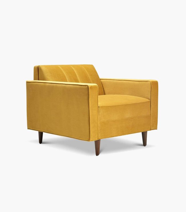 Delphine Cane Velvet Accent Chair - Görsel 2