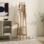 Manu Coat Stand with Natural Seagrass Basket - Görsel 2