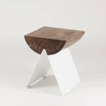 Wooden Stool White - Görsel 2